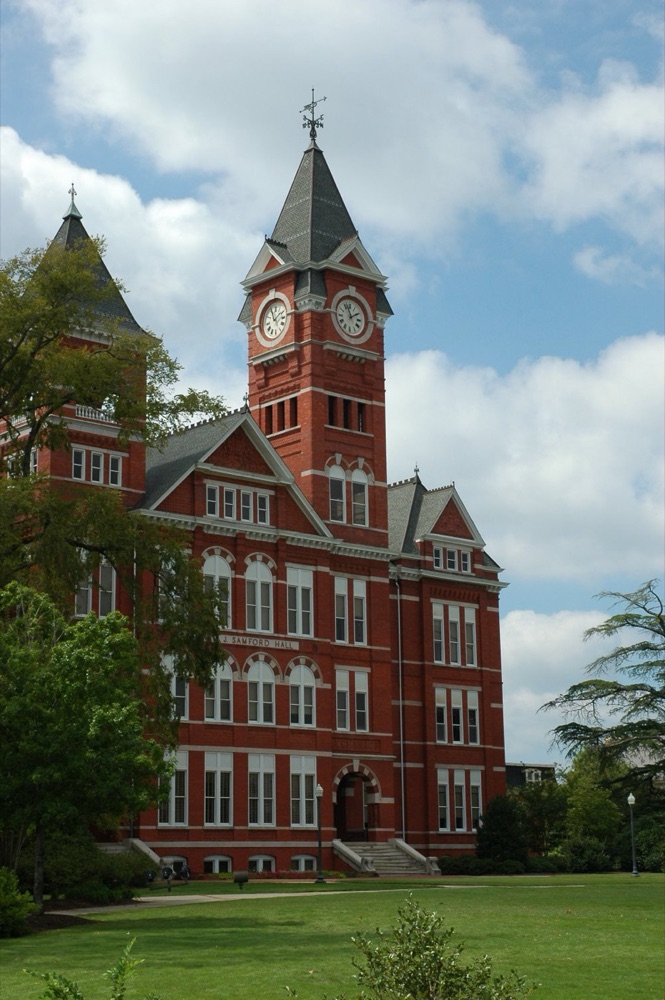 Samford Hall clock tower at Auburn University